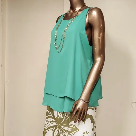 Audrey & Celine Layered Chiffon Blouse Size XL - Picture 2 of 4